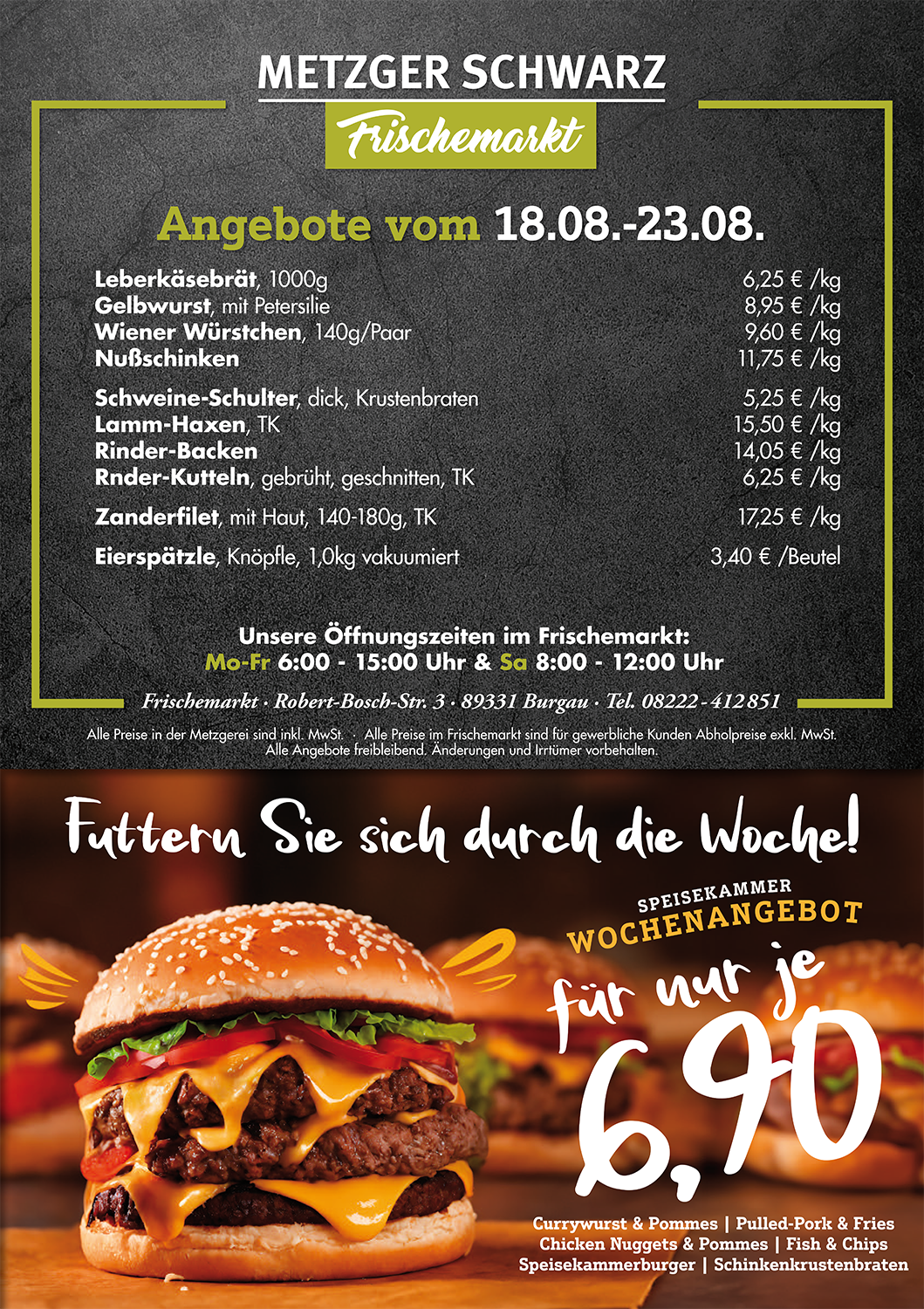 Unsere Wochenangebote für die Speisekammer vom 18.08.25 - 23.08.2025