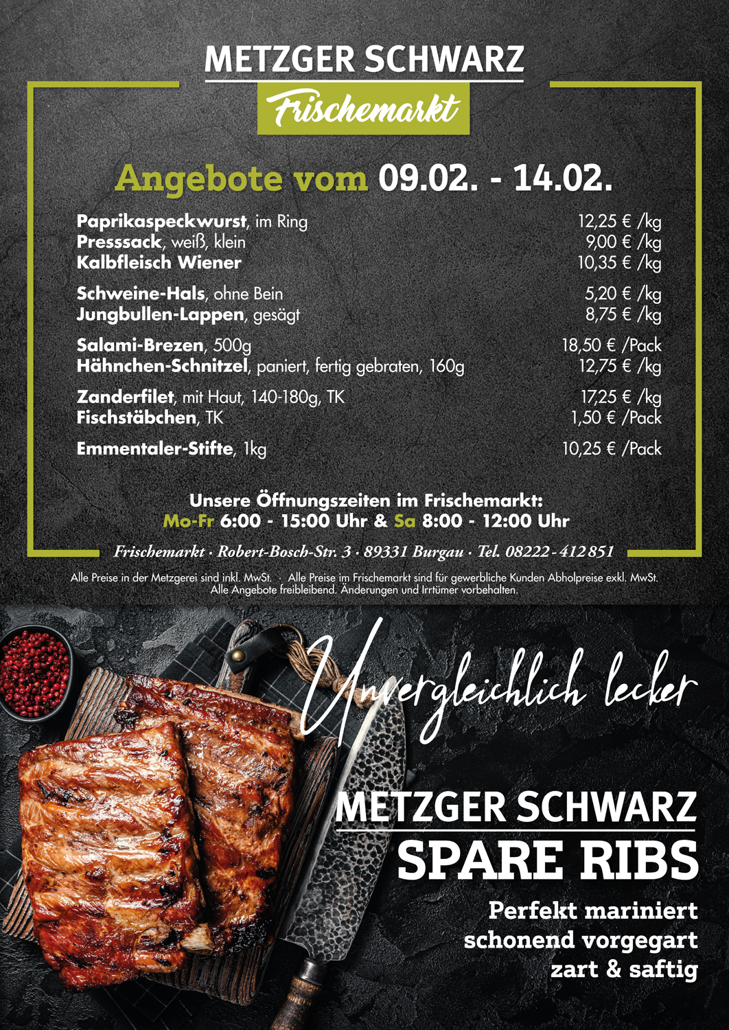 Unsere Wochenangebote für die Speisekammer vom 09.02.2026 - 14.02.2026