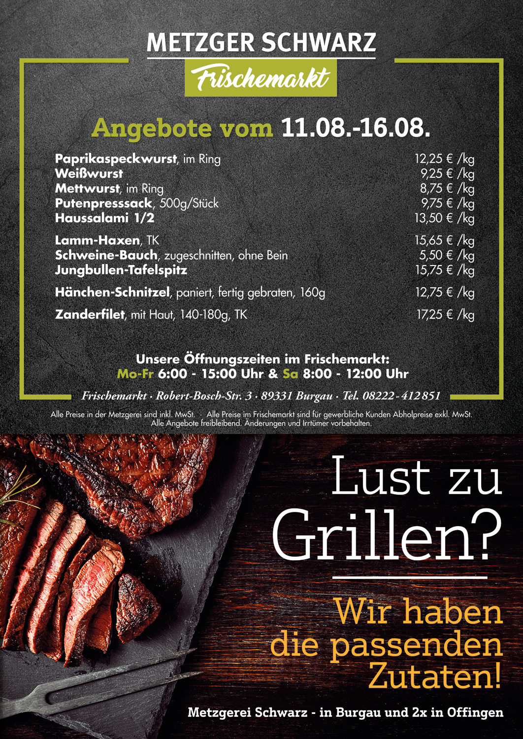 Unsere Wochenangebote für die Speisekammer vom 11.08.25 - 16.08.2025