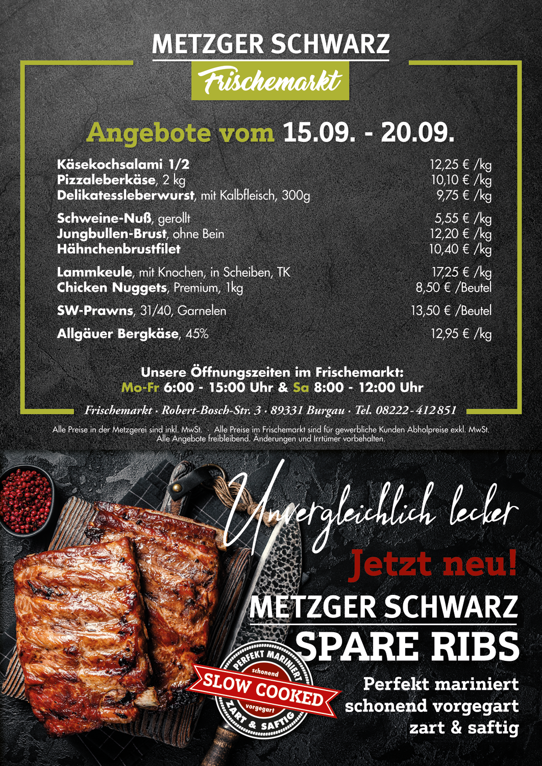 Unsere Wochenangebote für die Speisekammer vom 15.09.25 - 20.09.2025